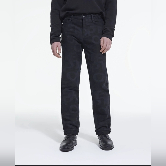 The Kooples Men's Straight-Cut Allover Logo-Print Jeans Size 29 Black - Picture 7 of 9